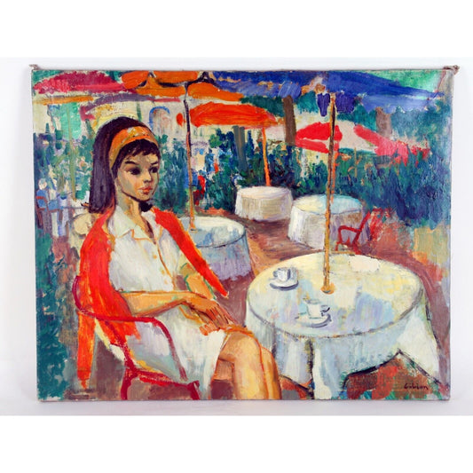 SUR LA TENARE BY LIBION OIL ON CANVAS 28" x 23" UNFRAMED 1964