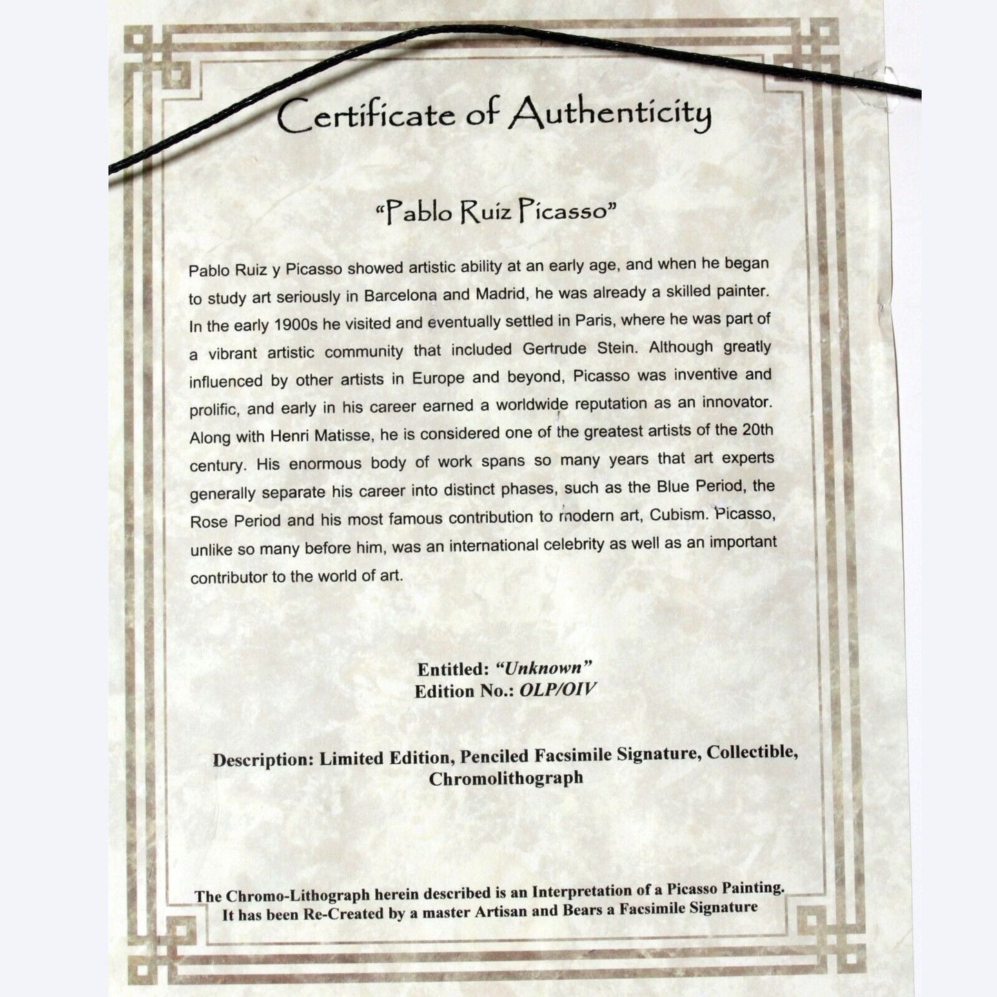 Femme au Beret Rouge (Girl With Red Beret), After Pablo Picasso Chromolithograph