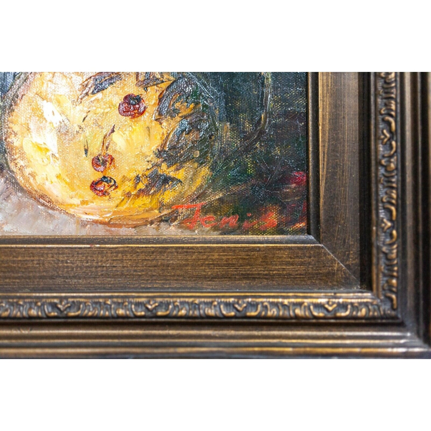 Sunflowers Still Life Framed Oil Painting Untitled Signed Jenis