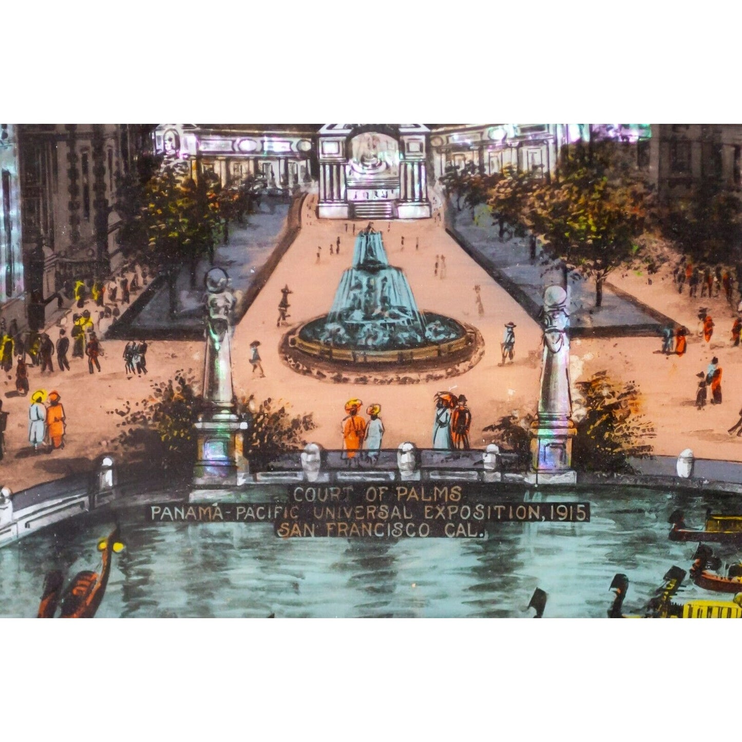 Gorgeous Panama-Pacific Universal Exposition 1915 Colorized Plate Etching Framed