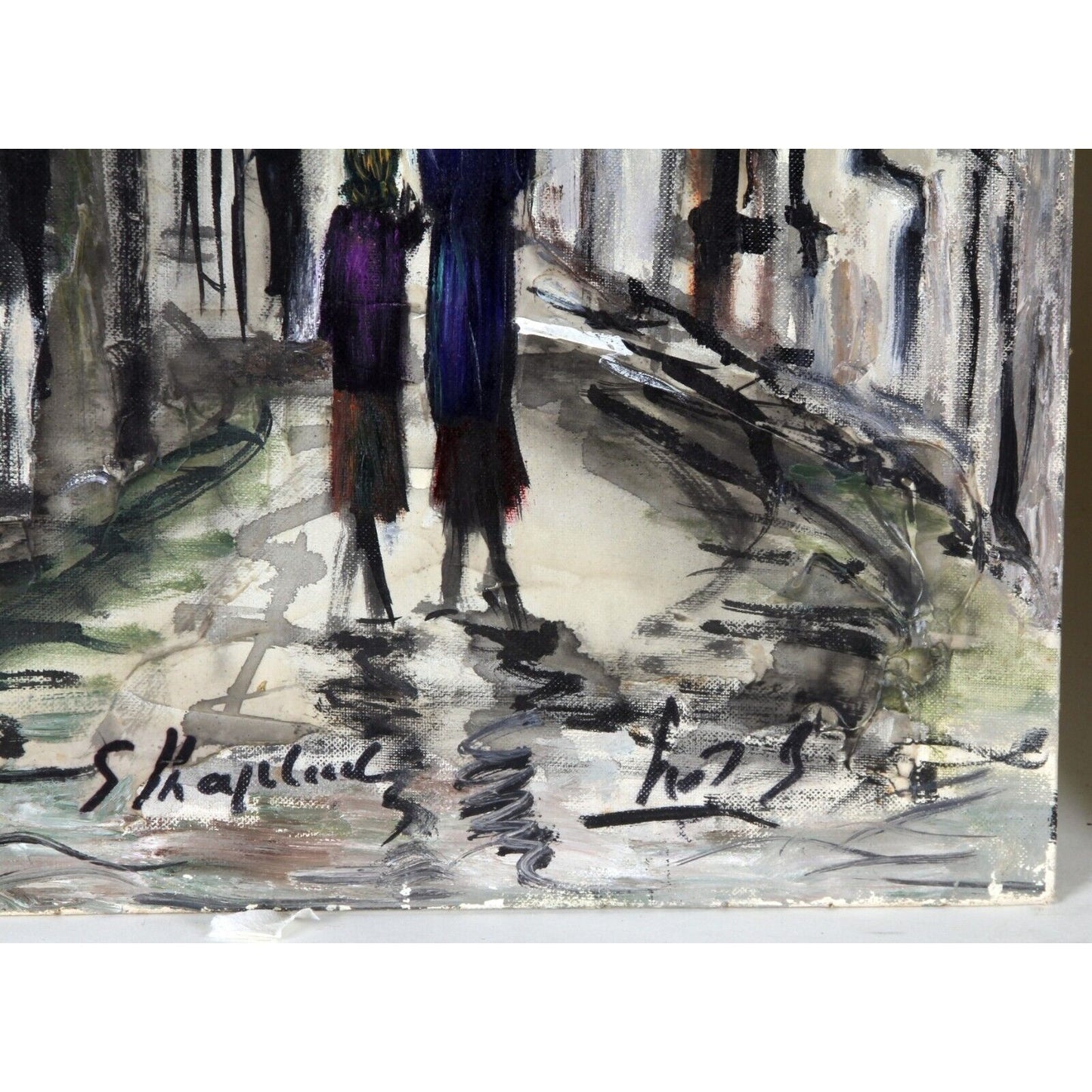 "Safah I" (1966) by S. Raphael, Oil Painting on Board, 30x12