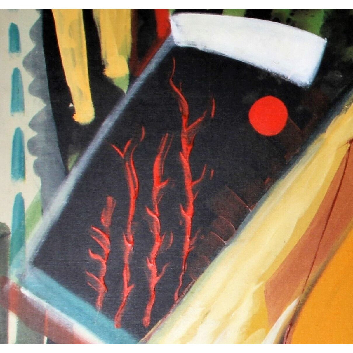 A. Sintelis: Untitled Abstract Oil Painting on Canvas Signed Large Size