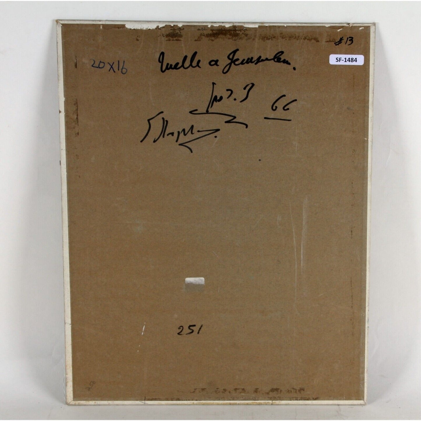 "Vielle a Jerusalem" (1966) by S. Raphael, Oil Painting on Board, 20x16