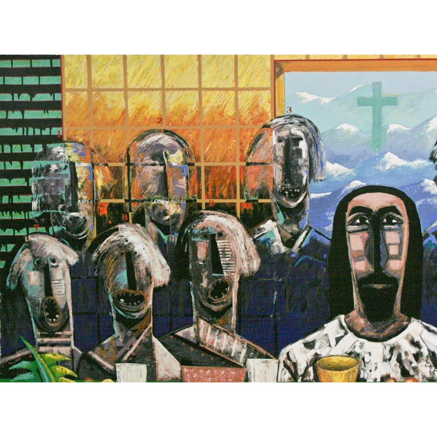 Vladimir Cora Serigraph LE of 250 "La Ultima Assembla" The Last Supper 2003