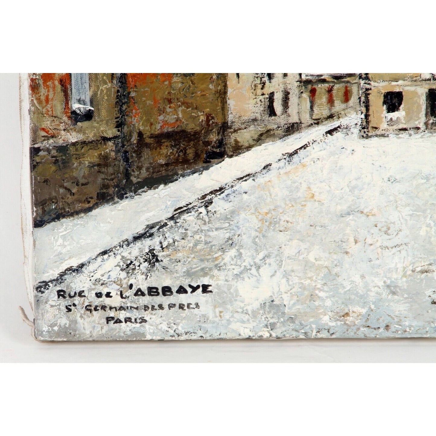 "Rue de l'Abbaye Saint Germain des Pres" by L. Peyrat, Paris, Oil on Canvas