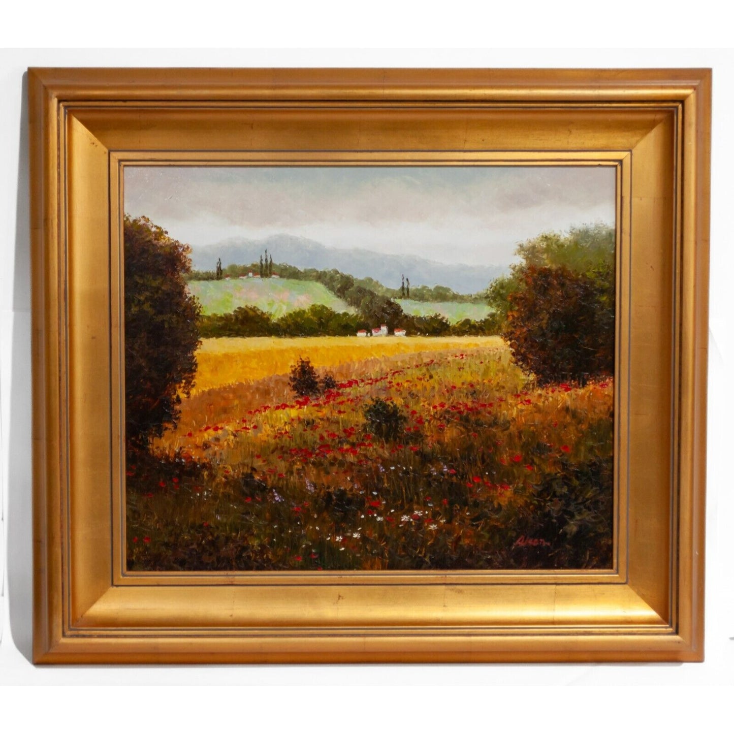 Untitled Landscape Framed Oil Painting signed Alson