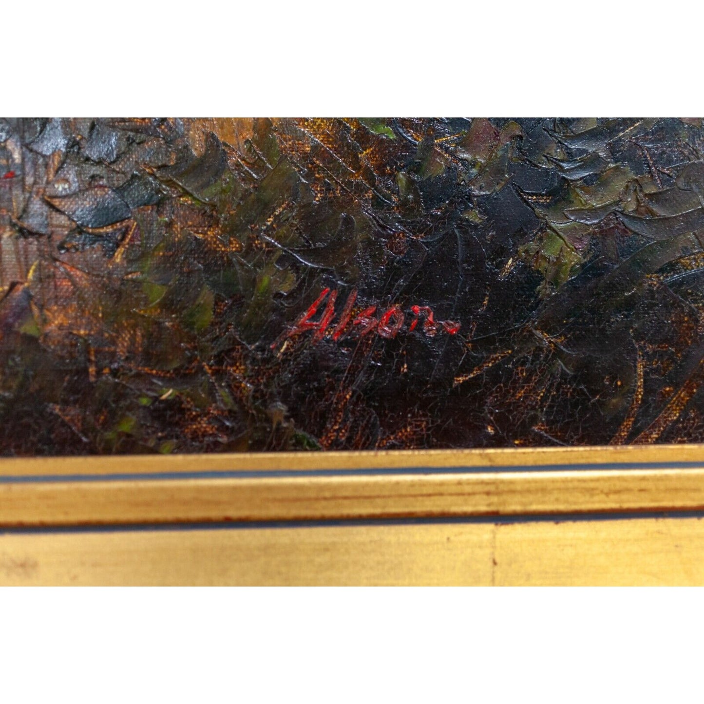 Untitled Landscape Framed Oil Painting signed Alson