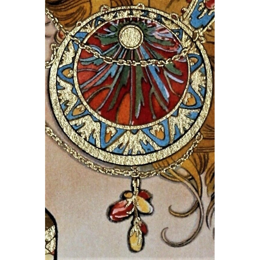 "Feather" 1899, Alphonse Mucha Signed LE No.207/475 Giclée Framed