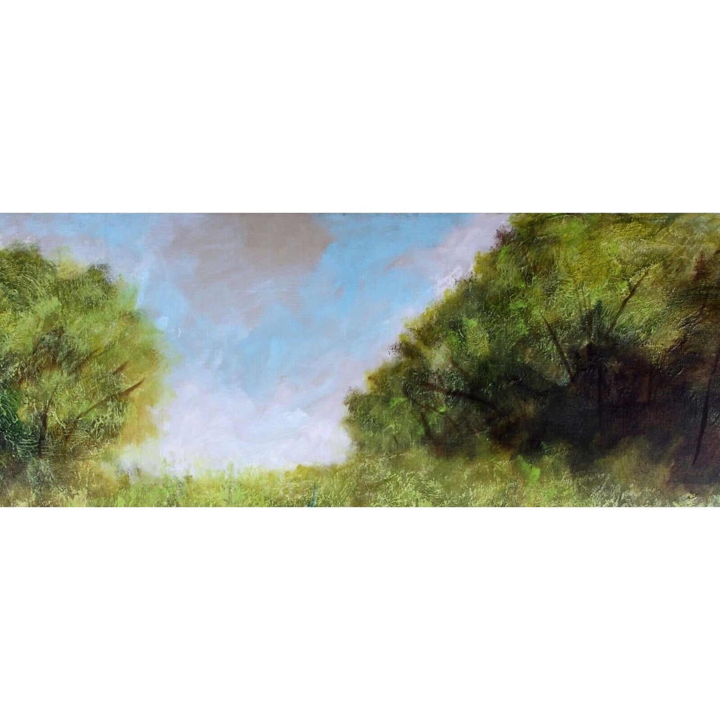 Lynne Heffner: Untitled - Flowers in a Field Signed Oil Painting on Canvas 1966