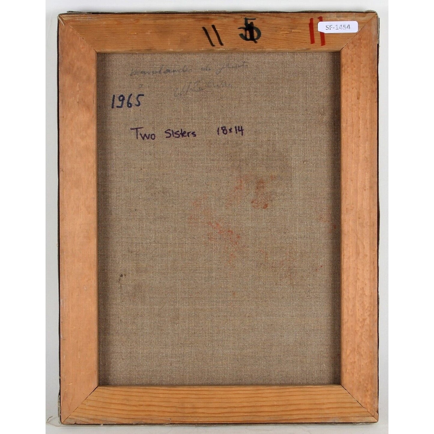 "Two Sisters" (1965) by Robierre, Oil on Canvas, 18x24