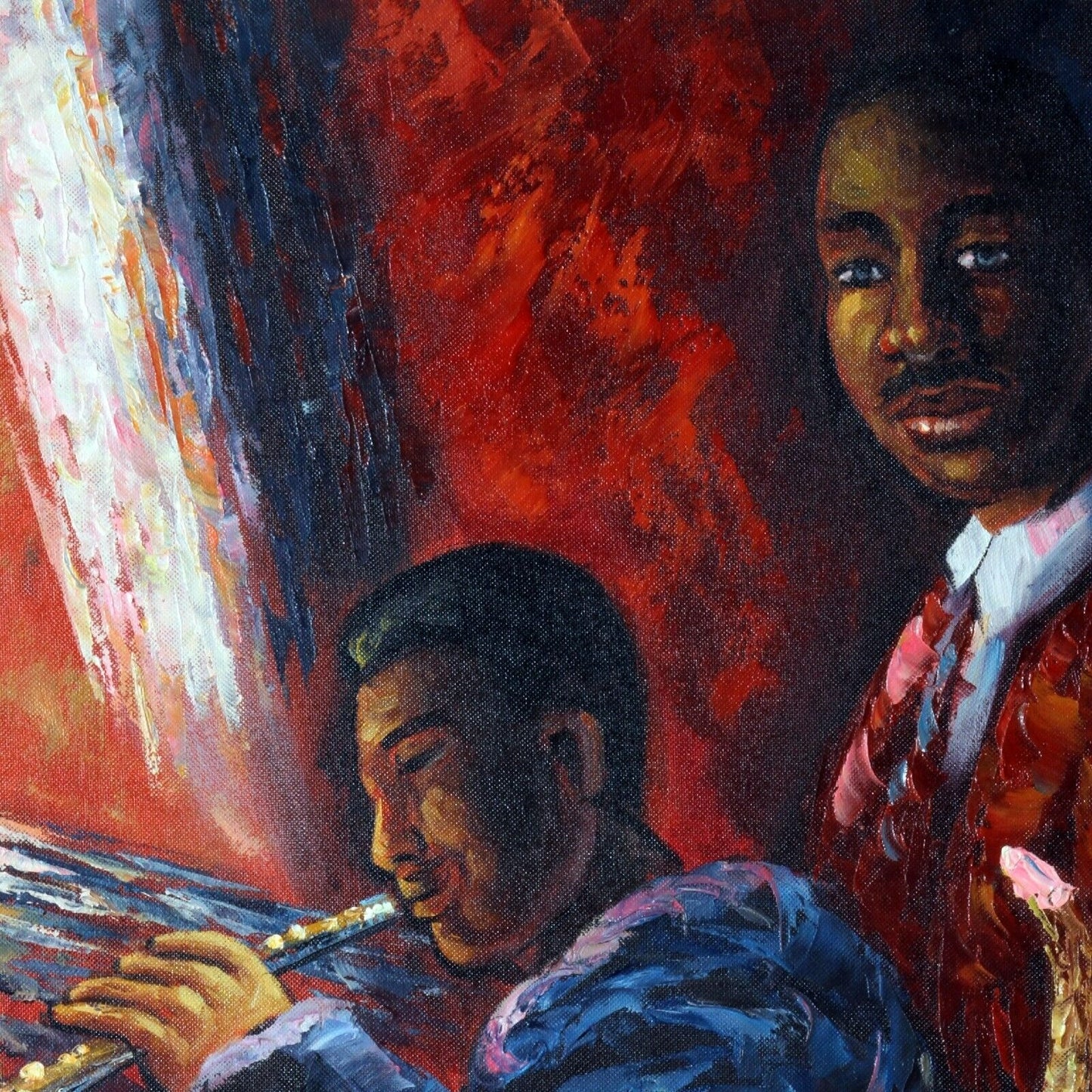 Three Musicians Playing Print on Canvas Reproduction 20" x 24"