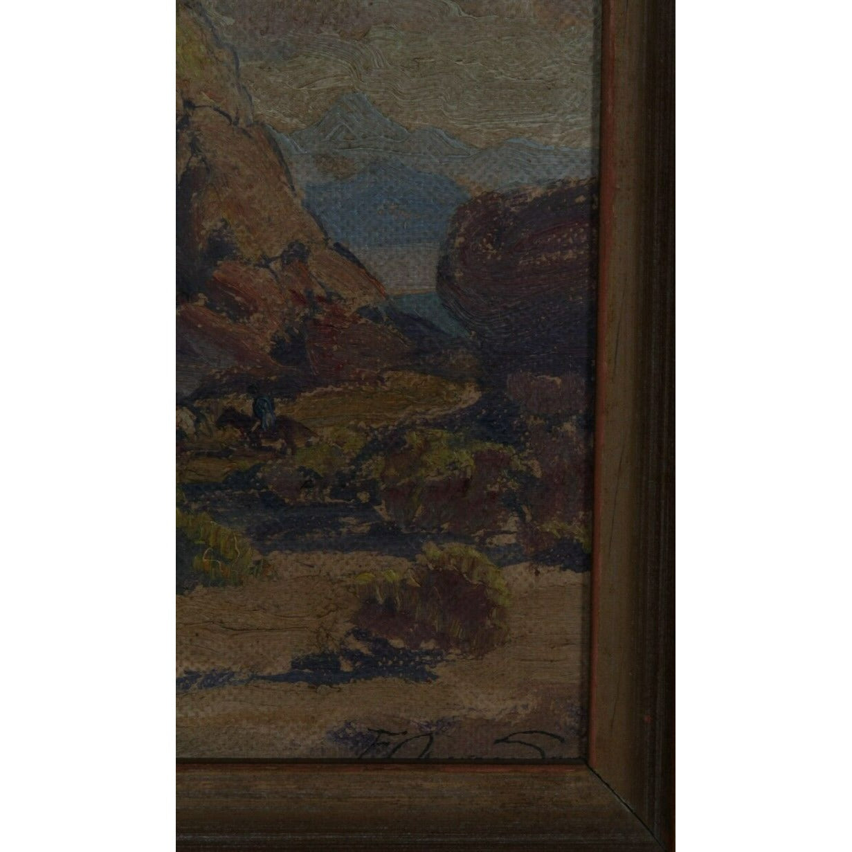 Untitled Desert Landscape by Fred Grayson Sayre Oil on Board Framed