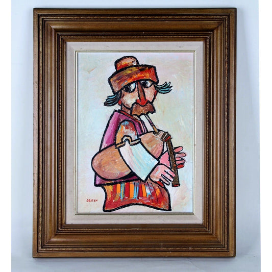 Jovan Obican: The Bagpiper - Acrylic Painting Signed