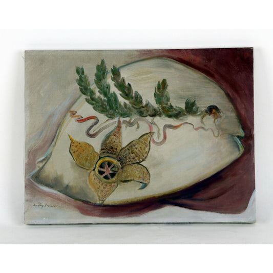"Fish Dish and Succulent" by Dorothy Brown, Oil on Canvas, 12x16