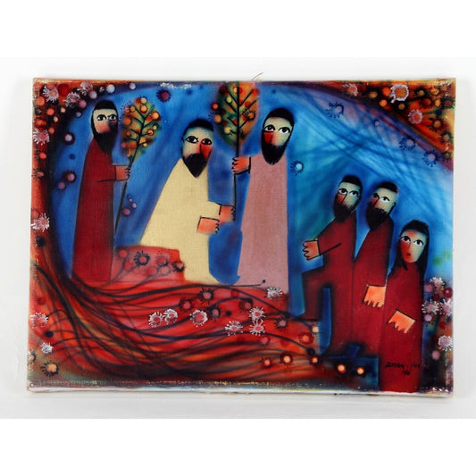 THE CORONATION OF SAUL BY SAMUEL BY NAIM BASSON 12" x 16" OIL ON CANVAS UNFRAMED