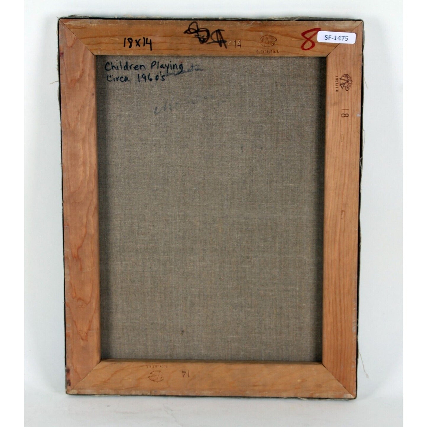 "Children Playing" by Robierre, Oil Painting on Canvas, 18x14