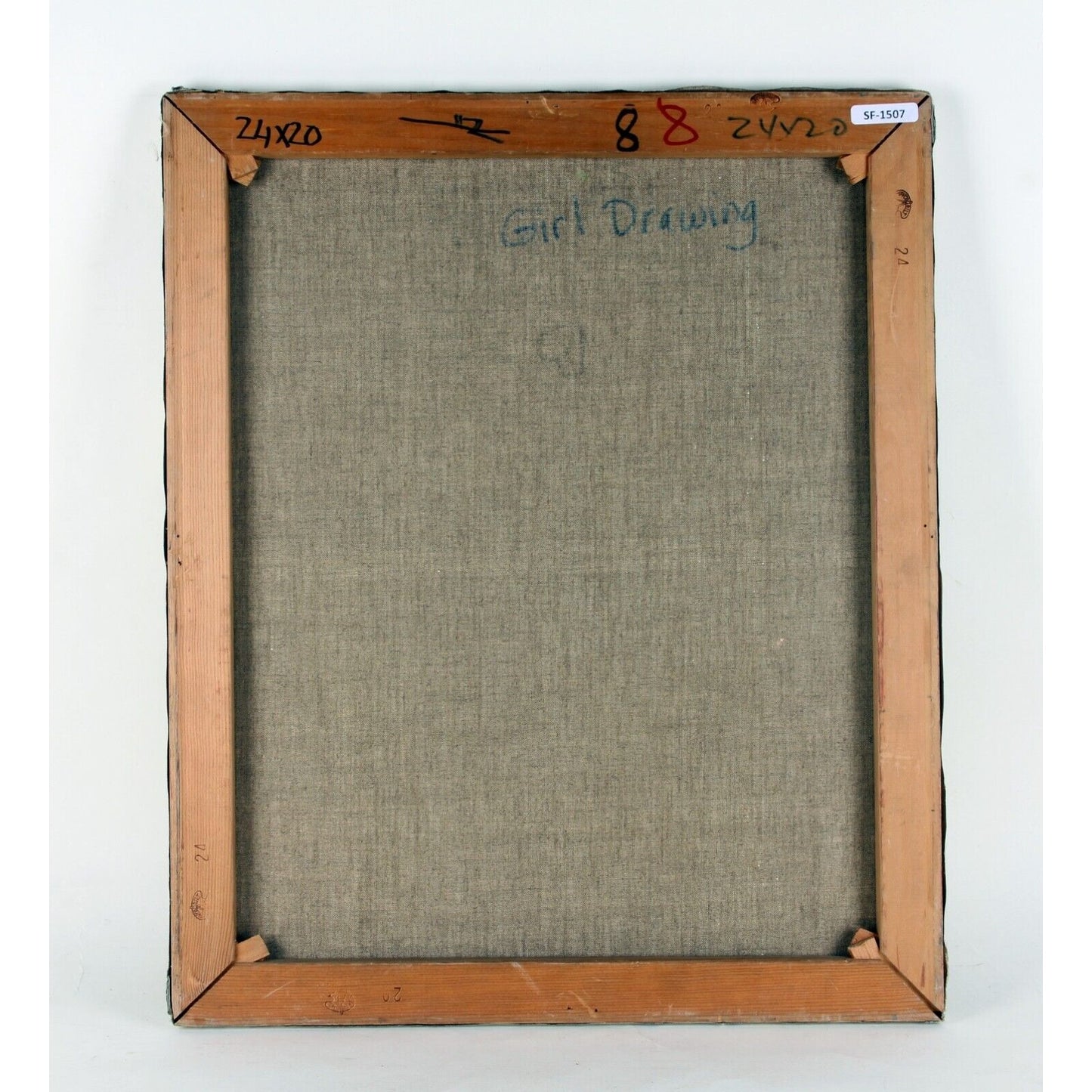 "Girl Drawing" by B. Simon, Oil Painting on Canvas, 24x20