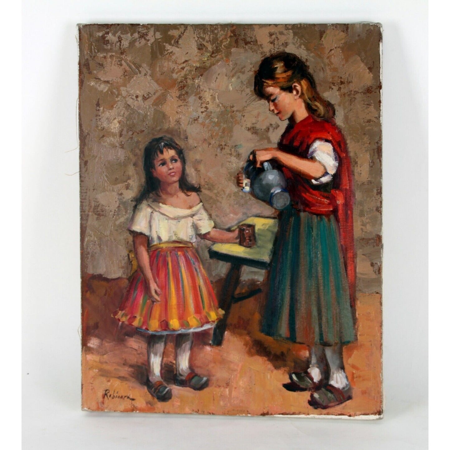 "Mother and Child" by Robierre, Oil Painting on Canvas, 24x18