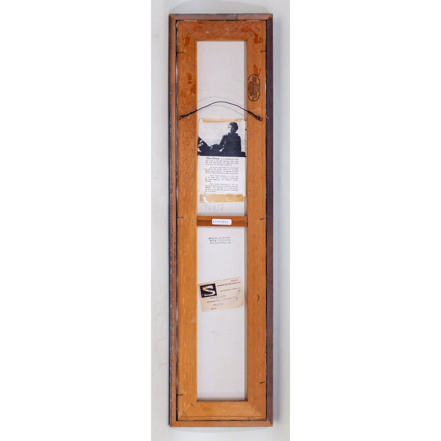 Framed Oil on Canvas of Sailboat in San Francisco Bay by Anna Chrasta