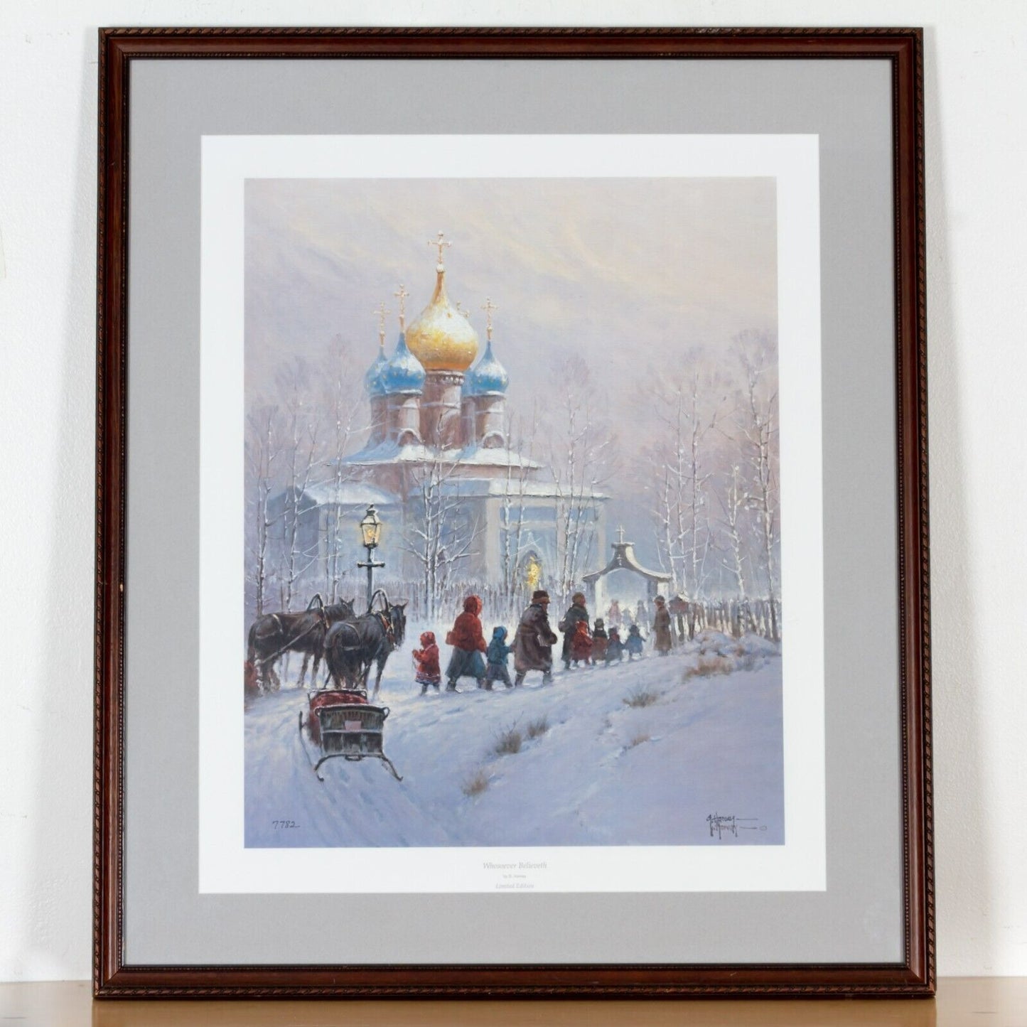 "Whosoever Believeth" by G Harvey Framed Lithograph w/ CoA Signed by Artist