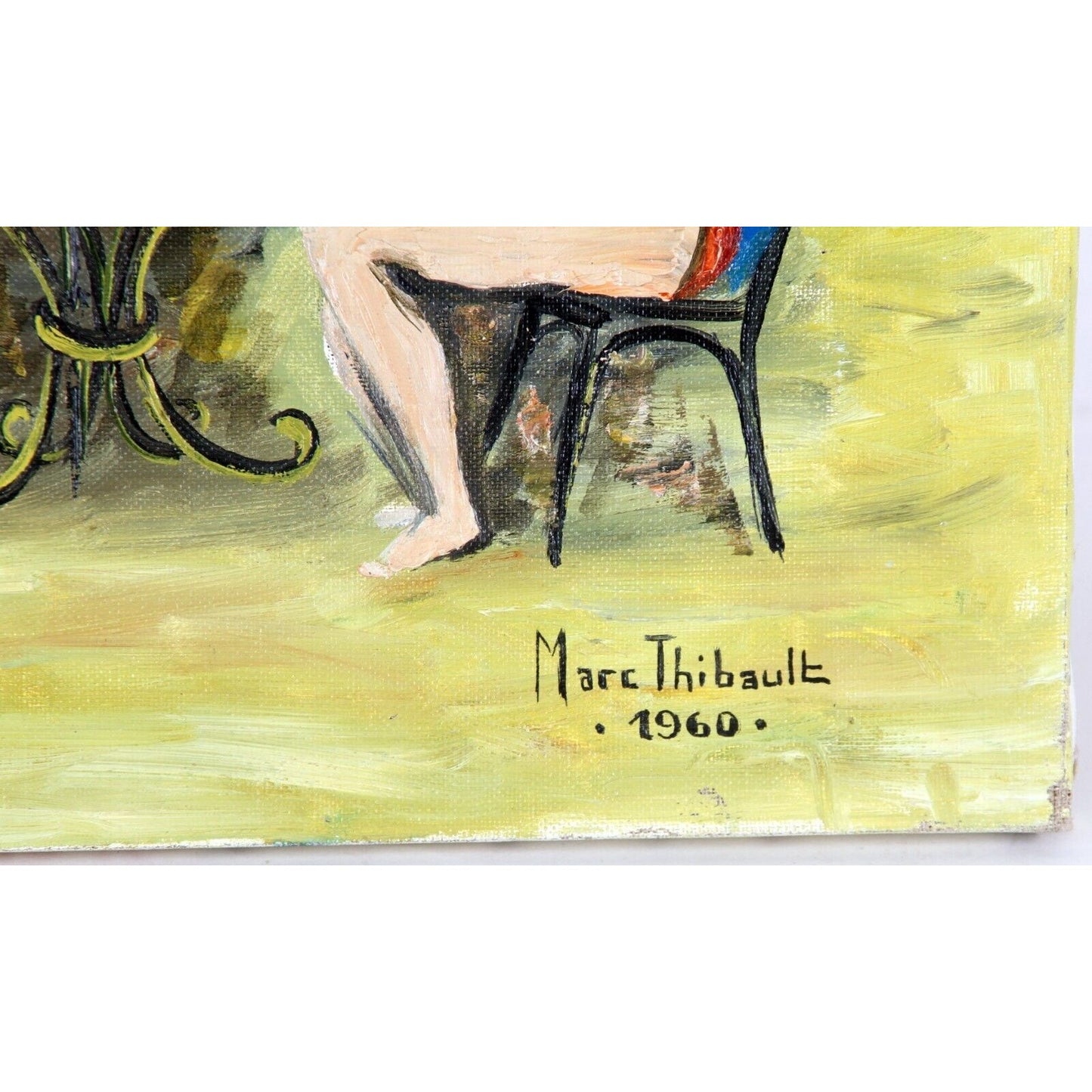 CANNES BY MARC THIBAULT OIL ON CANVAS UNFRAMED 29" x 21" 1960