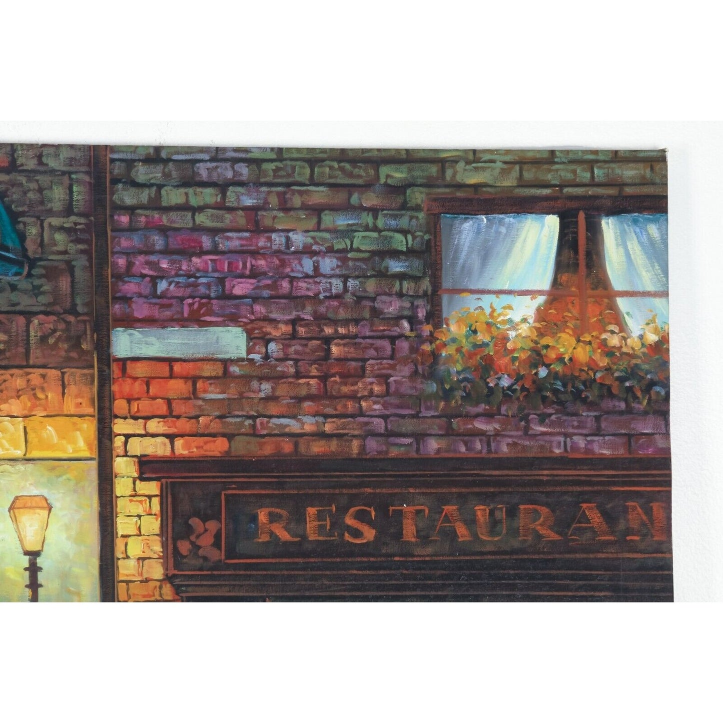 Original Acrylic on Canvas Bistro Scene Signed C Zeter