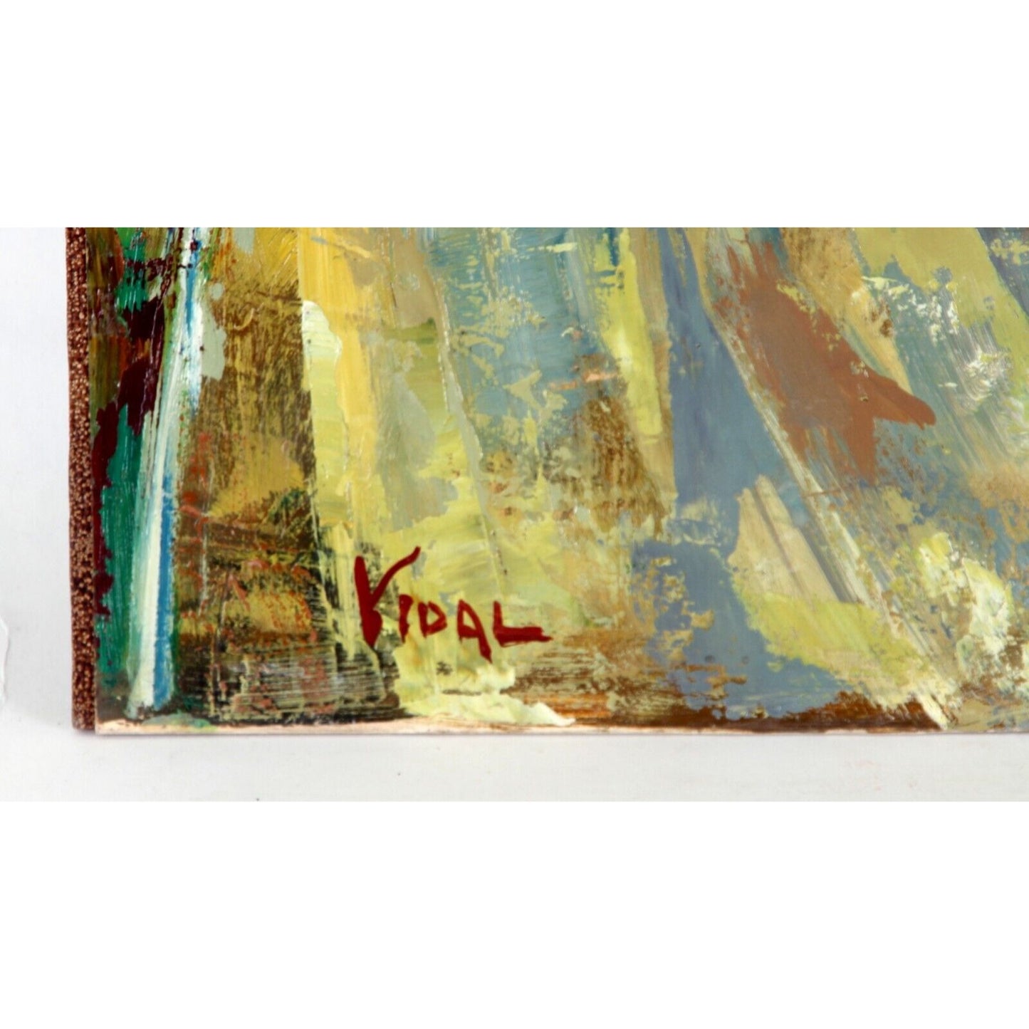 "Untitled" by Vidal, Horse Racing, Oil Painting on Board, 15x21