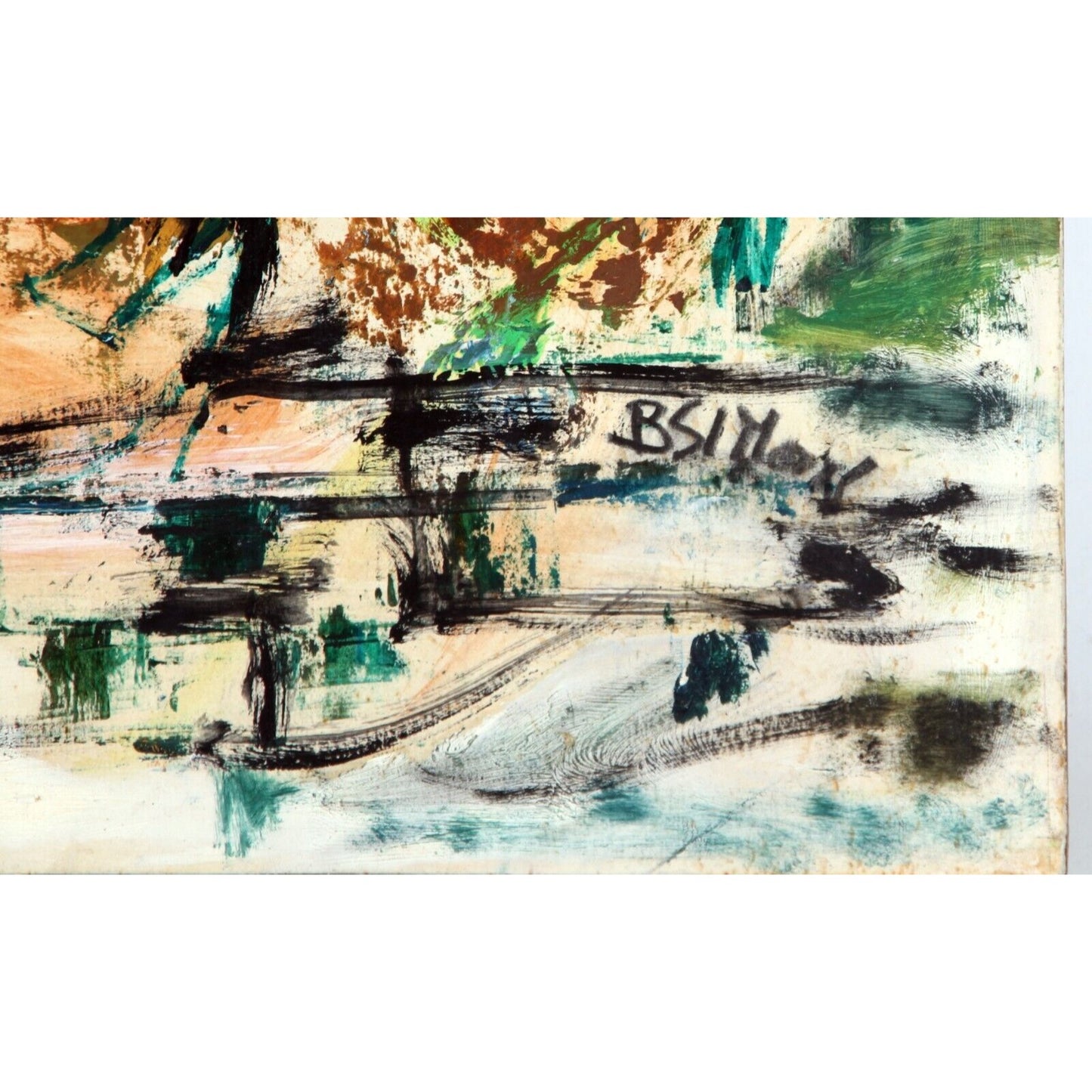 "Femme Avec La Plant" by BSI Moore, Oil Painting on Board, 24x18