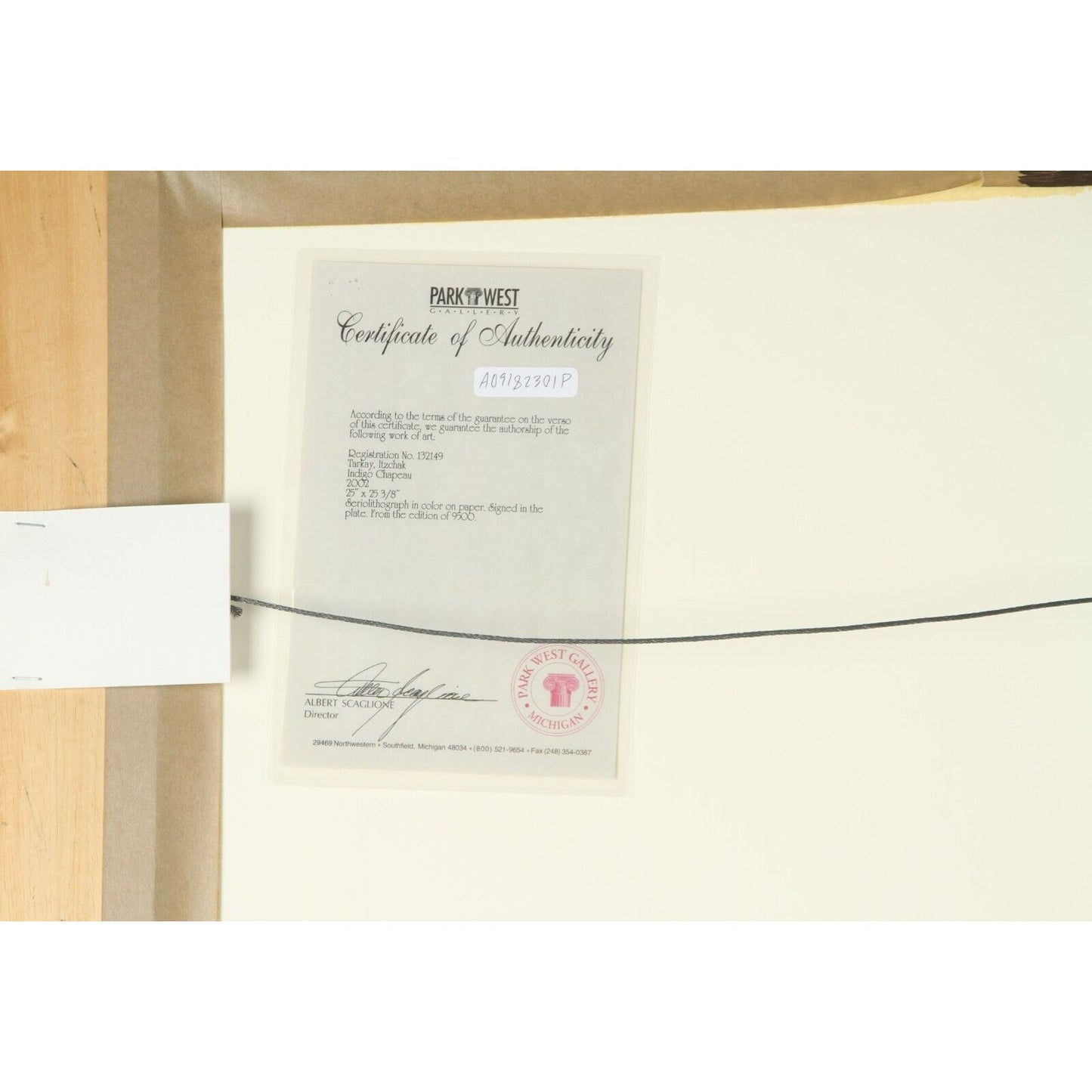 Indigo Chapeau by Itzchak Tarkay Signed in Plate Seriolithograph Print 25" x 25"