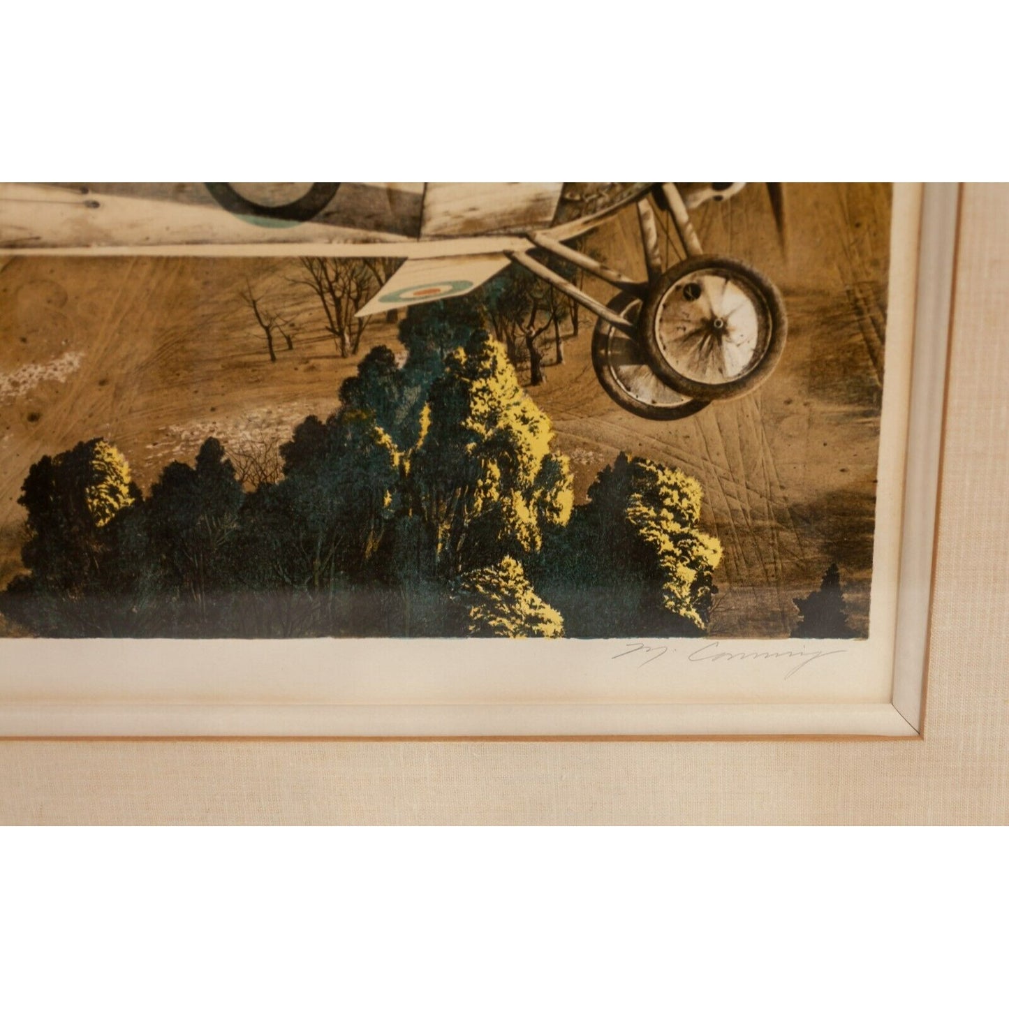 Biplane Lithograph by Merv Corning Artist Proof LI/LX Framed Signed