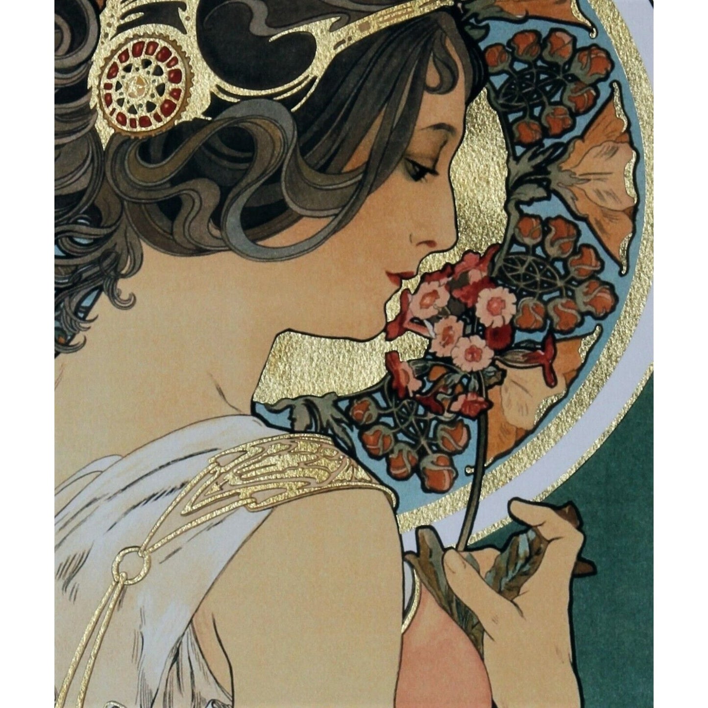 "Primrose" 1899 by Alphonse Mucha Signed LE #164/475 Giclée Framed w/ CoA