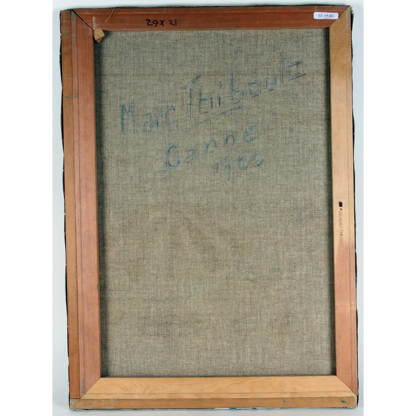 CANNES BY MARC THIBAULT OIL ON CANVAS UNFRAMED 29" x 21" 1960