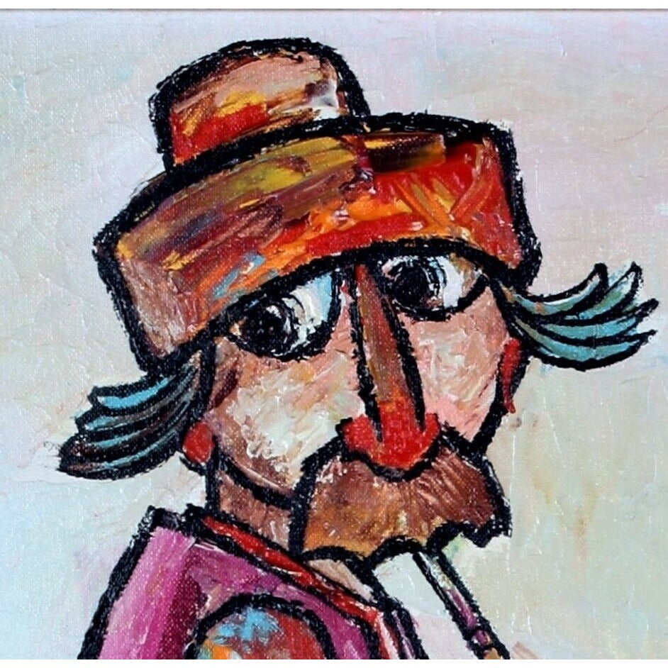 Jovan Obican: The Bagpiper - Acrylic Painting Signed