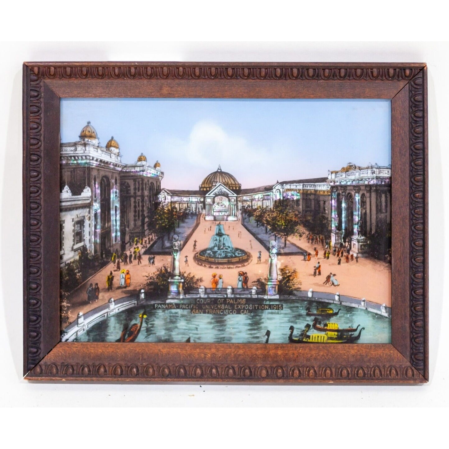 Gorgeous Panama-Pacific Universal Exposition 1915 Colorized Plate Etching Framed