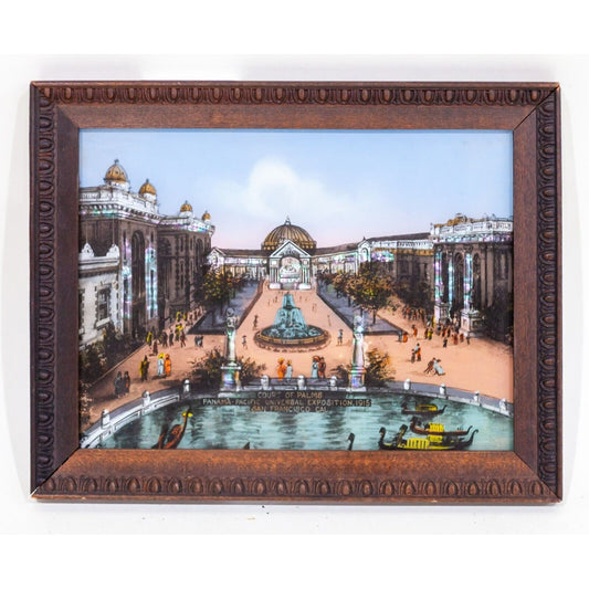 Gorgeous Panama-Pacific Universal Exposition 1915 Colorized Plate Etching Framed