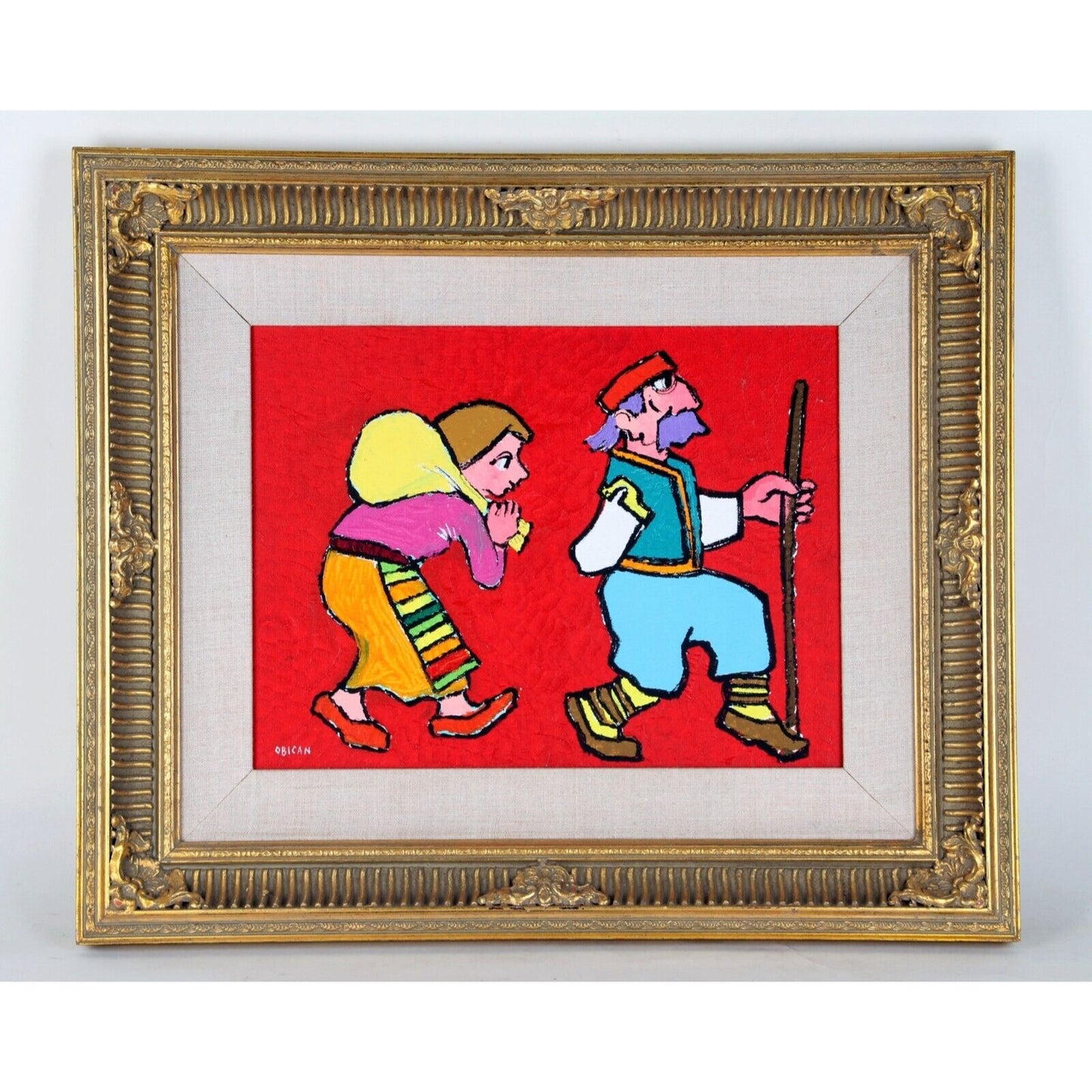 Jovan Obican: Taking Home the Dowry - Acrylic Painting Signed