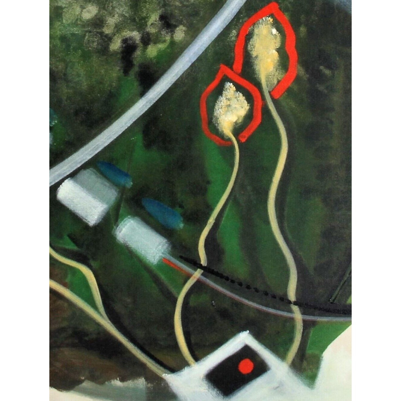 A. Sintelis: Untitled Abstract Oil Painting on Canvas Signed Large Size