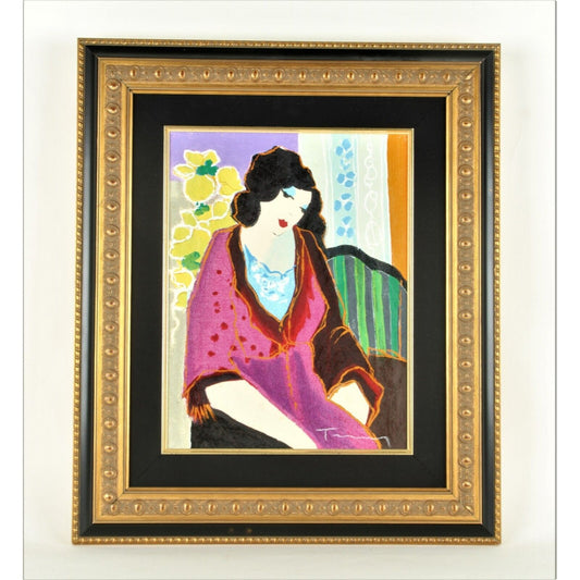 "Reveuse" by Itzchak Tarkay Hand-Embellished Serigraph on Linen Signed #48/100