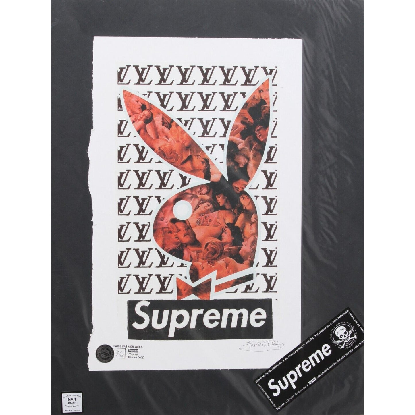 Playboy Bunny on Louis Vuitton Print, Supreme Print By Fairchild Paris LE 3/25