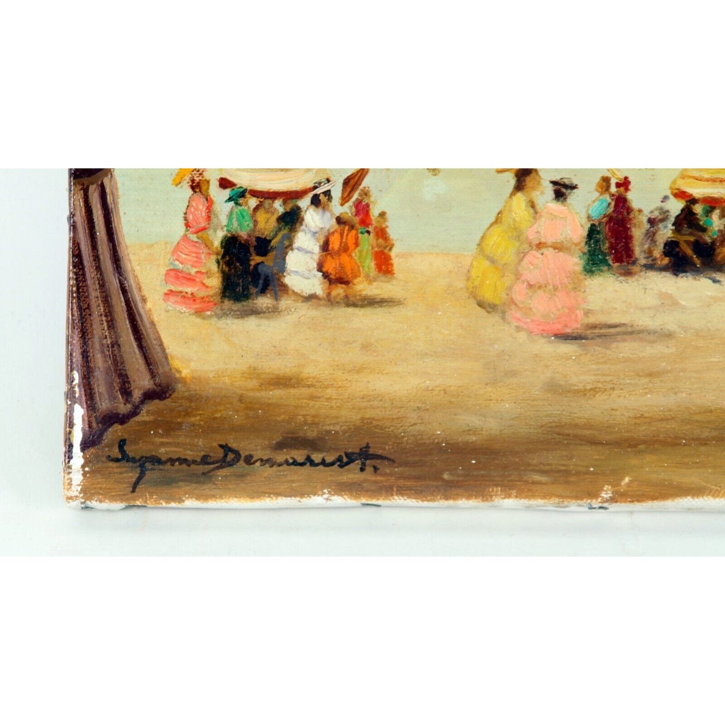 "Sunny Day" (1970) by Suzanne Demarest, Oil Painting on Canvas, 7x12.5