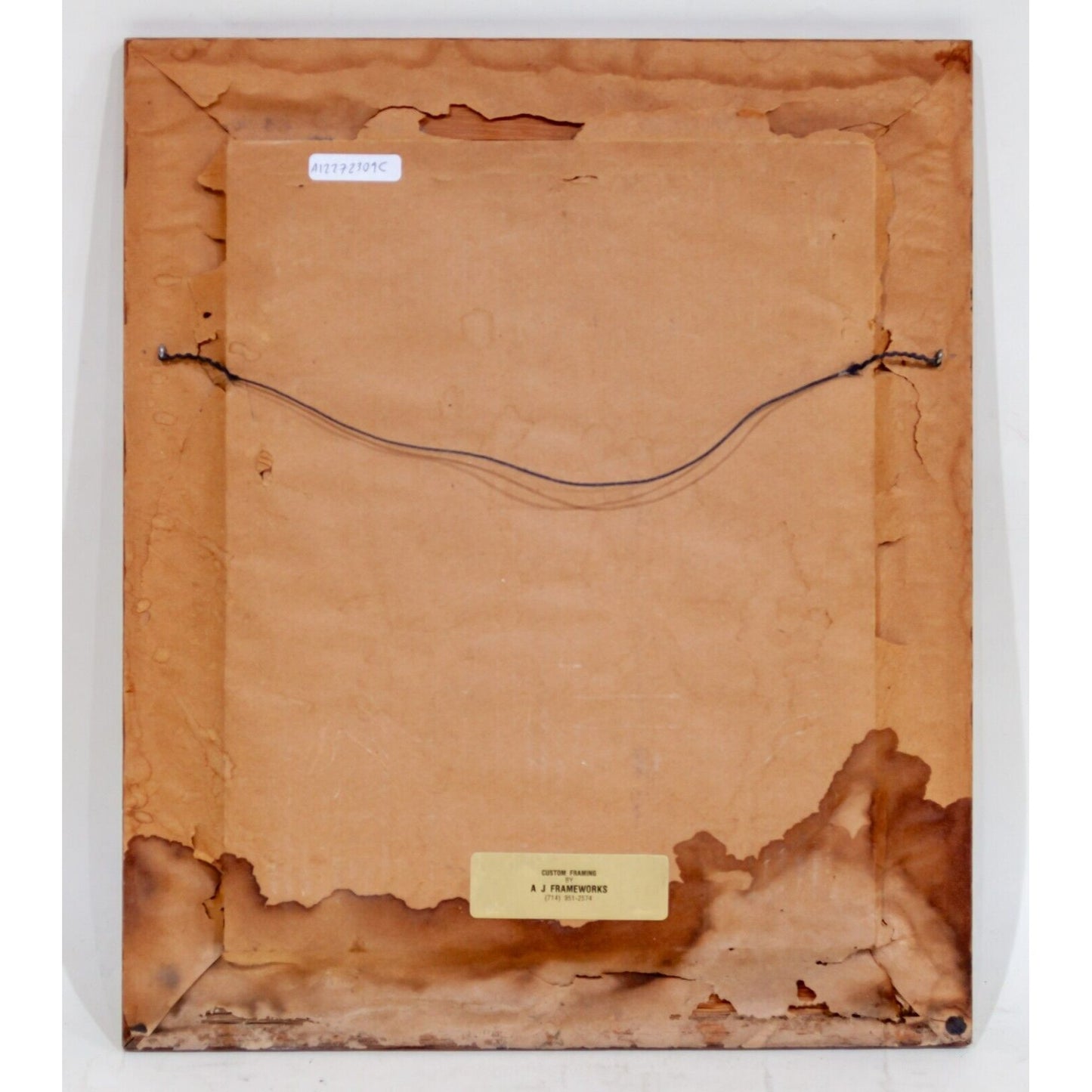 Untitled Sepia Toned Embroidery Cross-Stitch of Woman Signed Bea Drake 1986