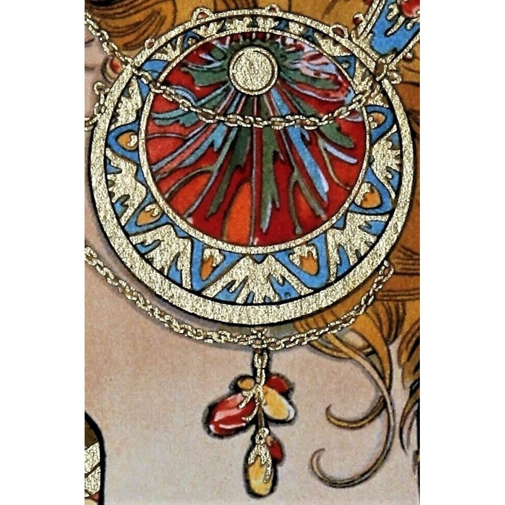 "Feather" 1899, Alphonse Mucha Signed LE No.209/475 Giclée Framed w/ CoA