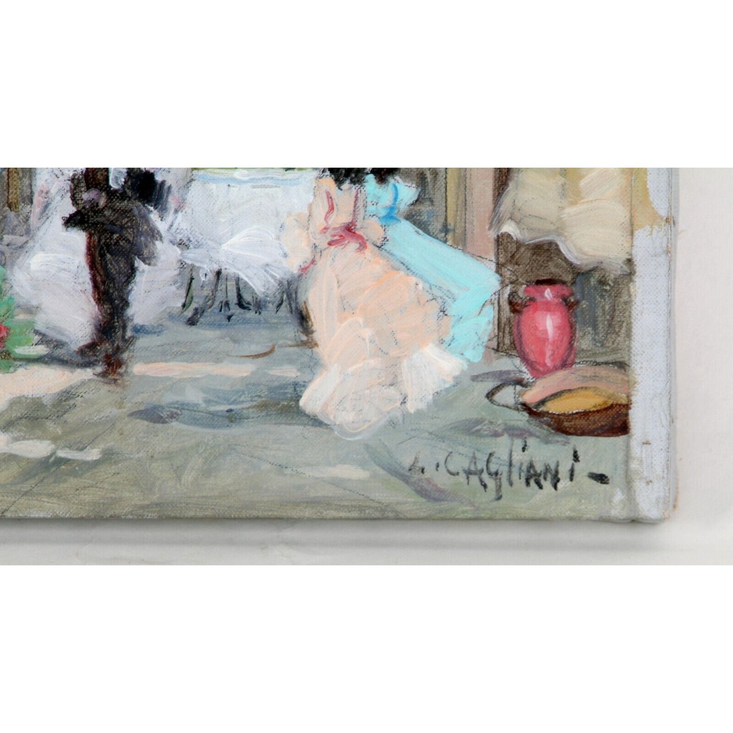 UNTILTED OIL ON CANVAS UNFRAMED BY A. GAGLIANI 10" x 12"