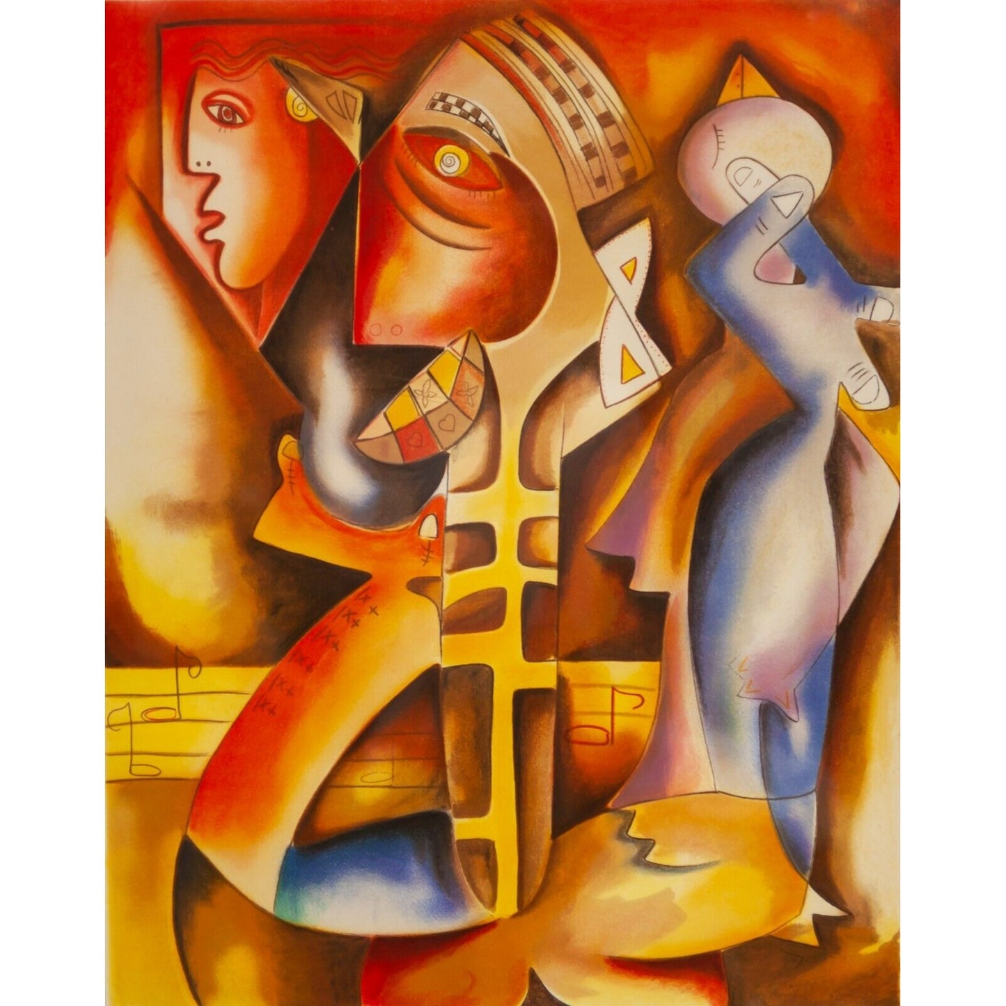 "Friends from Far Away" by Alexandra Nechita Framed Lithograph on Paper 139/195