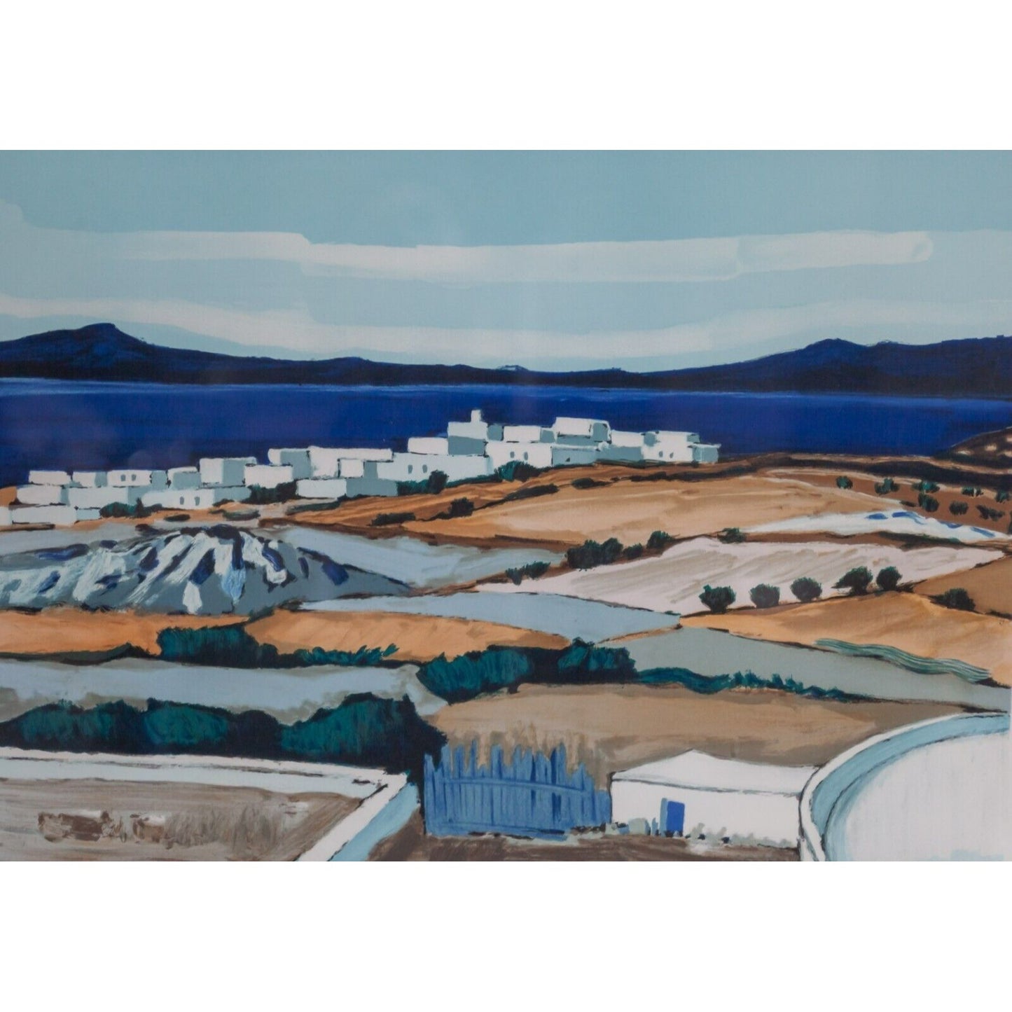 "Paysage Grecque" by Quilici Jean-Claude Framed Lithograph 89/100