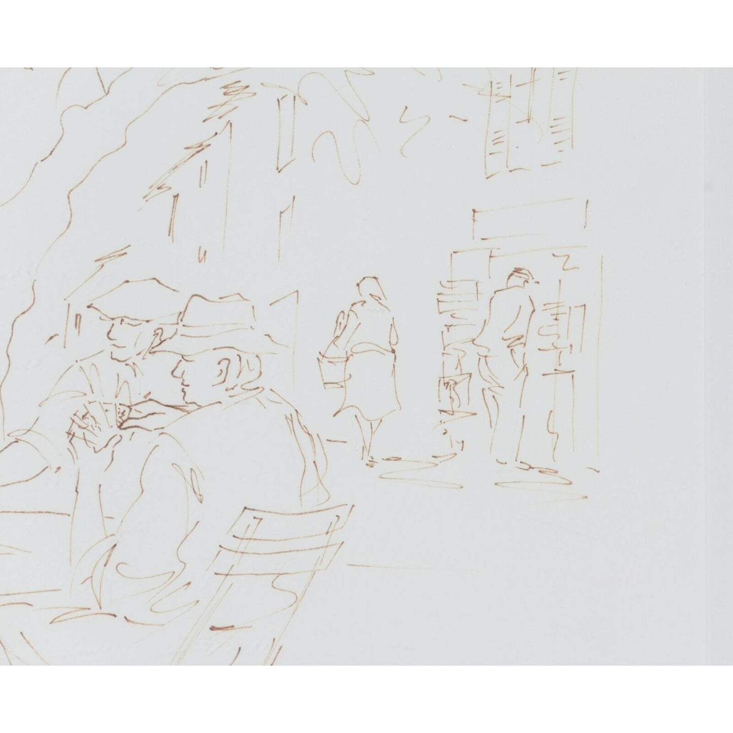 Original Untitled Felt Pen Sketch by Christian Jequel Framed Gorgeous