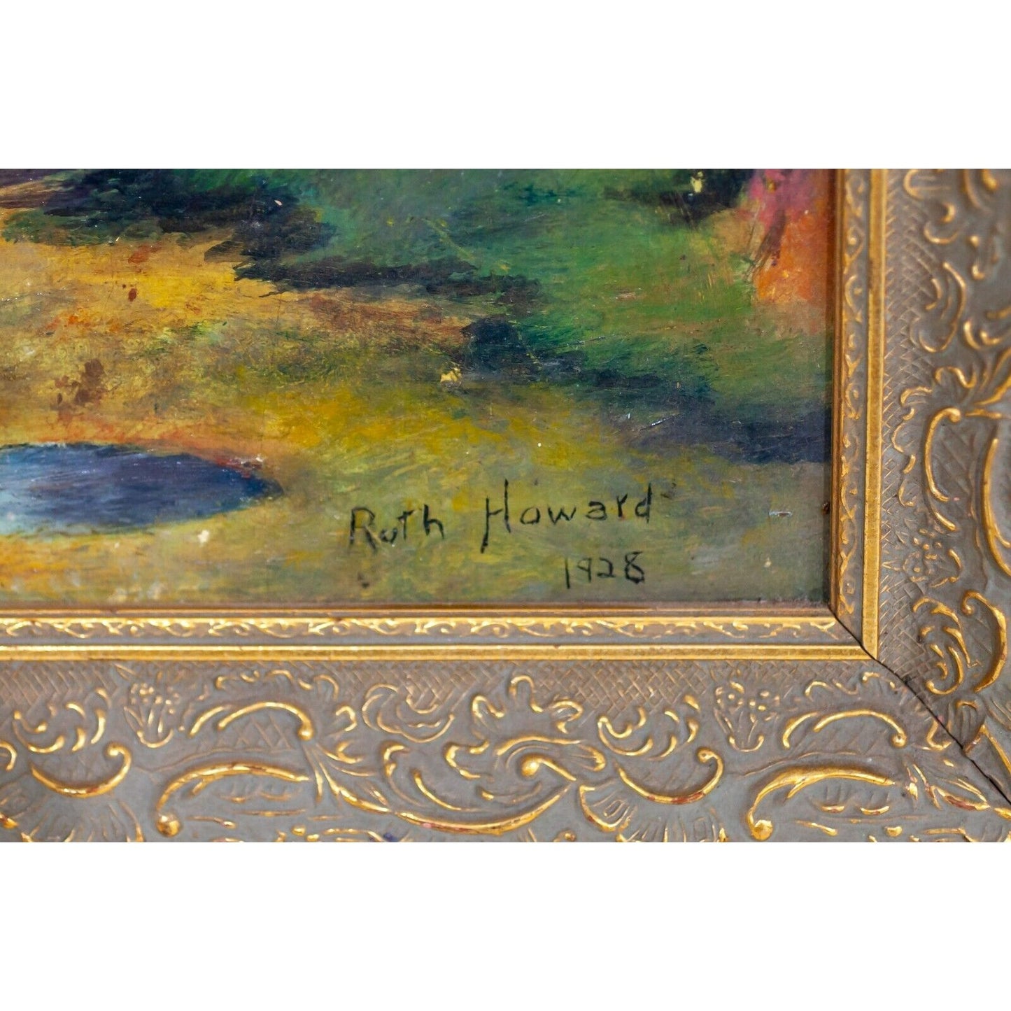 Gorgeous Untitled Forest Landscape by Ruth Howard Oil on Board Framed