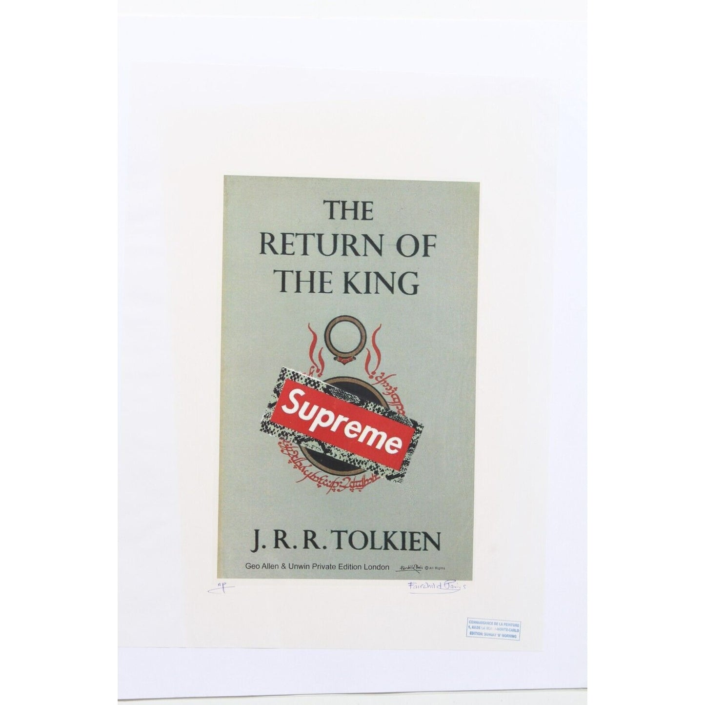 Tolkien ROTK Supreme Print By Fairchild Paris AP
