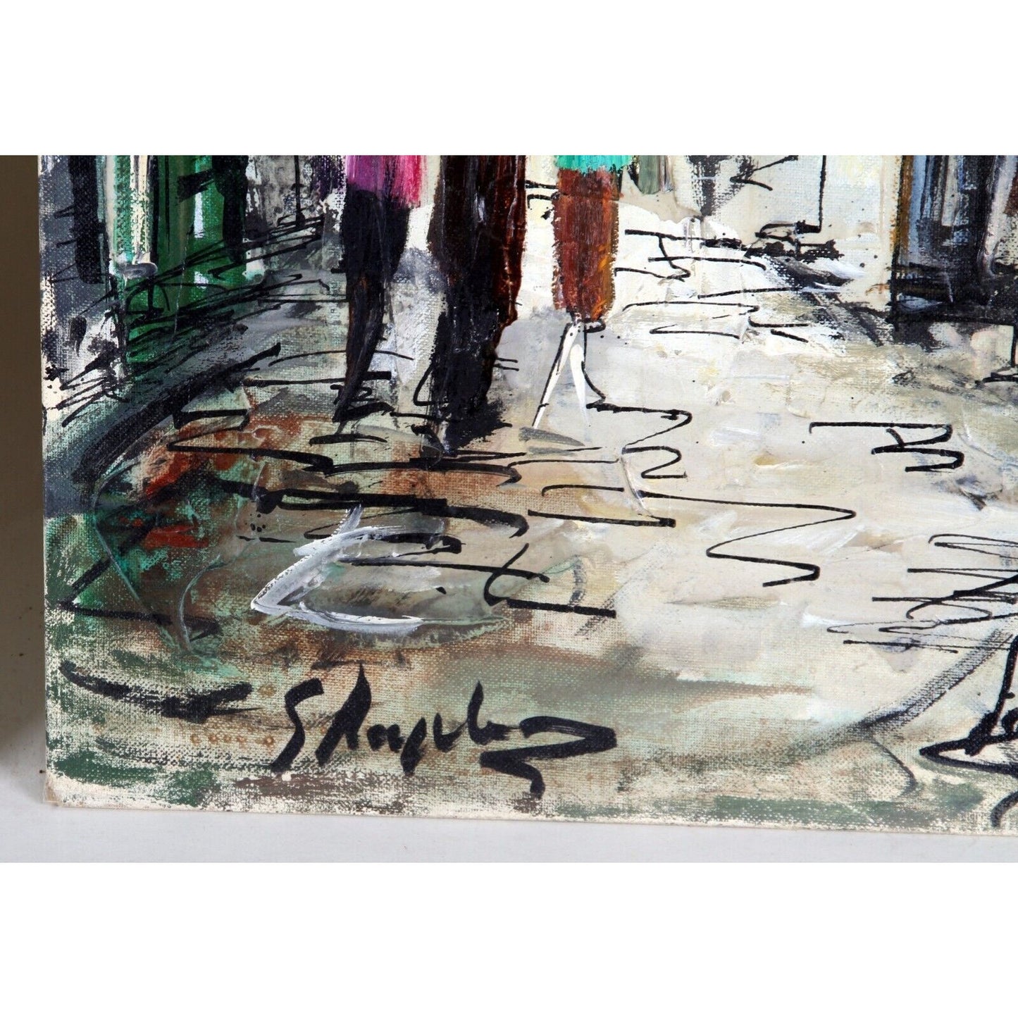 "Safah II" (1965) by S. Raphael. Oil Painting on Board, 30x12