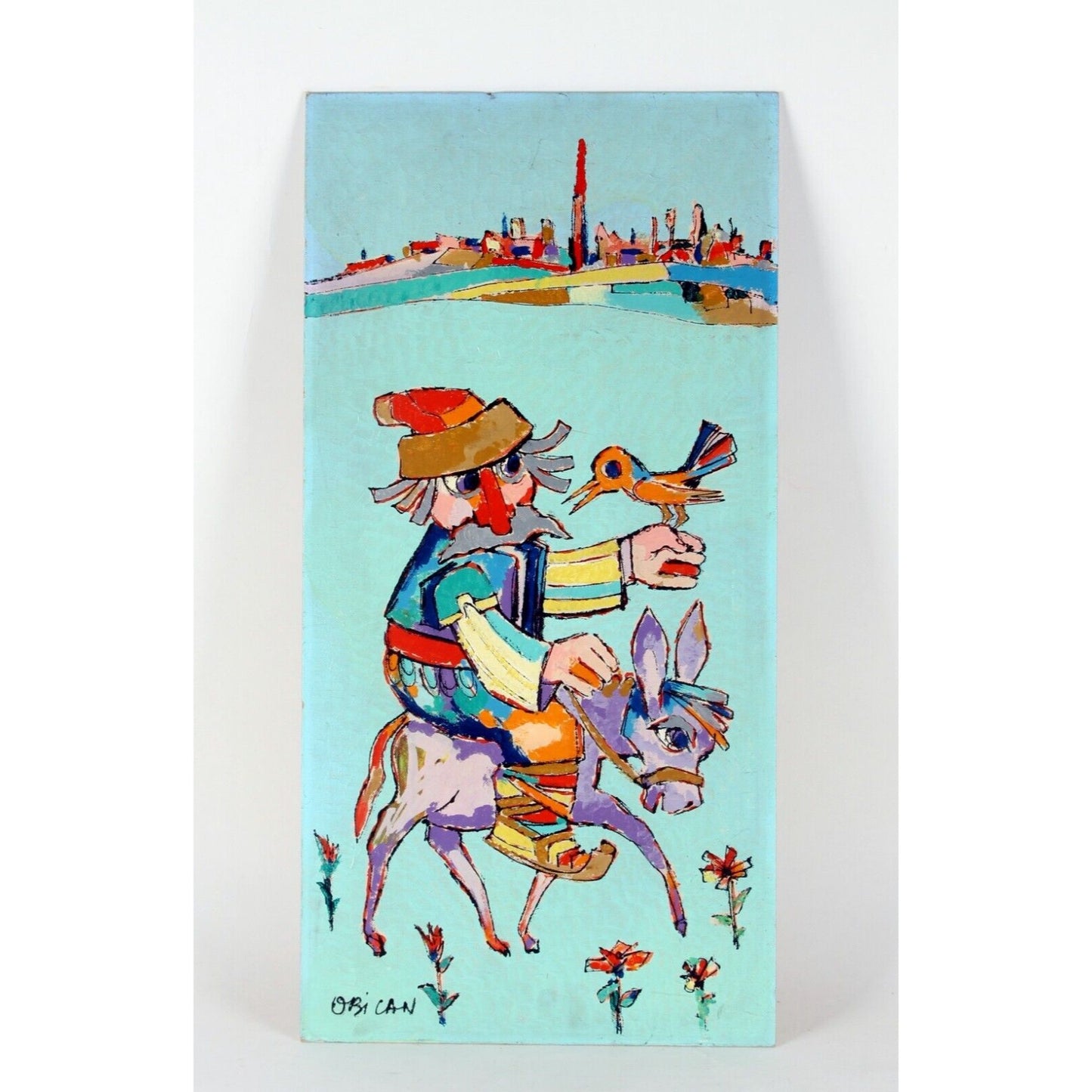 "Three Friends" by Jovan Obican, Oil Painting on Board, 24x12